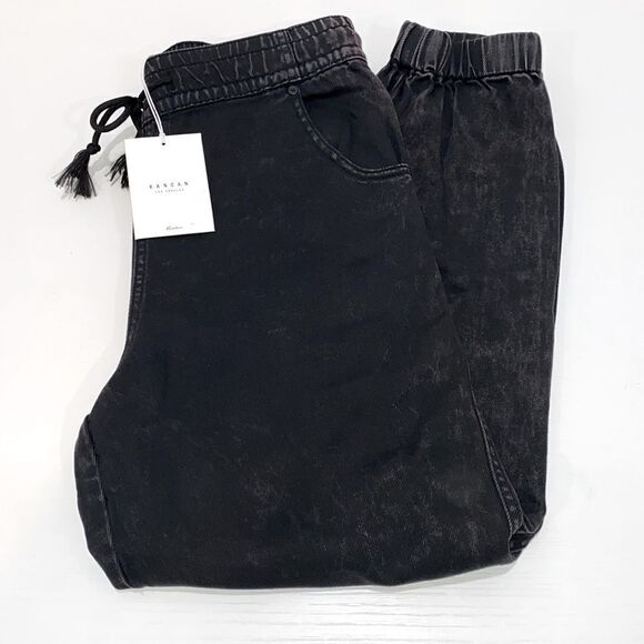 Kancan Tatiana Ultra High Rise Joggers NWT Black Acid Wash Size L - Picture 4 of 17
